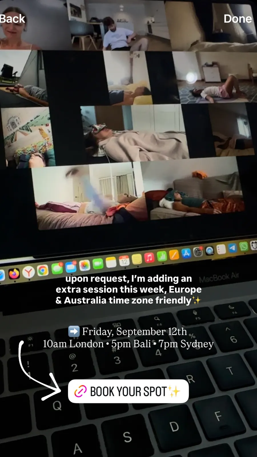 Message from a Kundalini Activation participant, shared by Alina