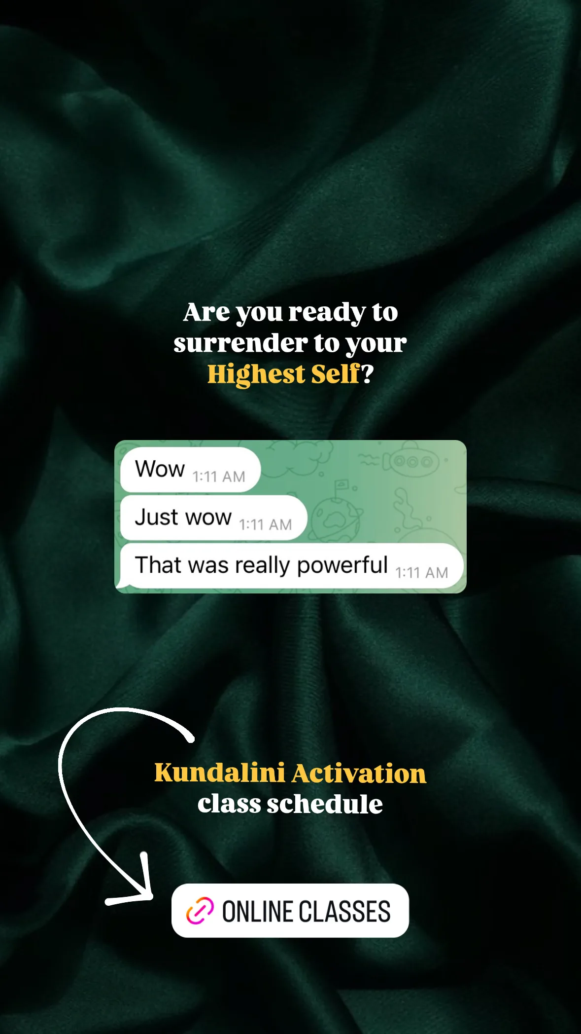 Message from a Kundalini Activation participant, shared by Alina