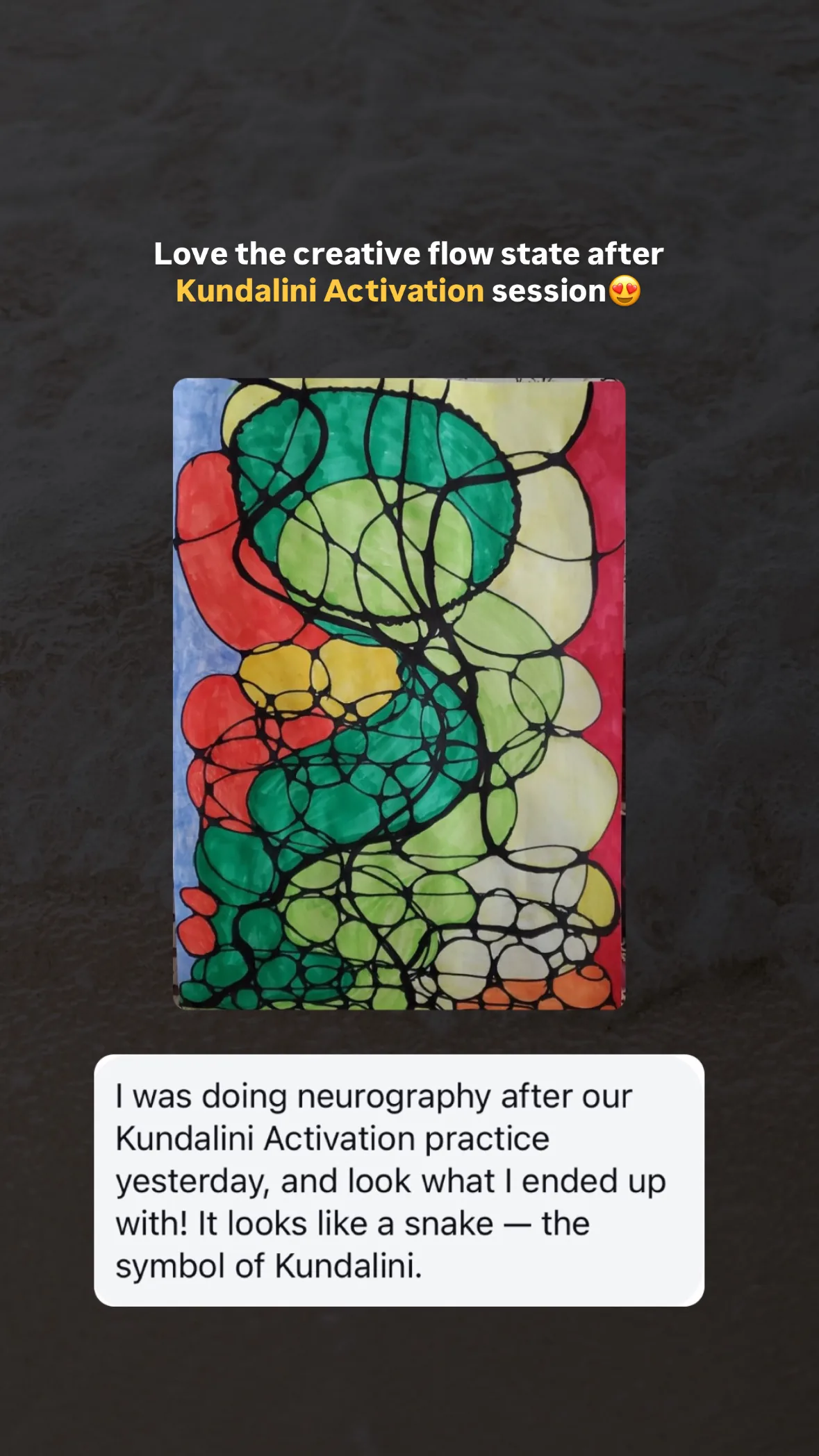 Message from a Kundalini Activation participant, shared by Alina