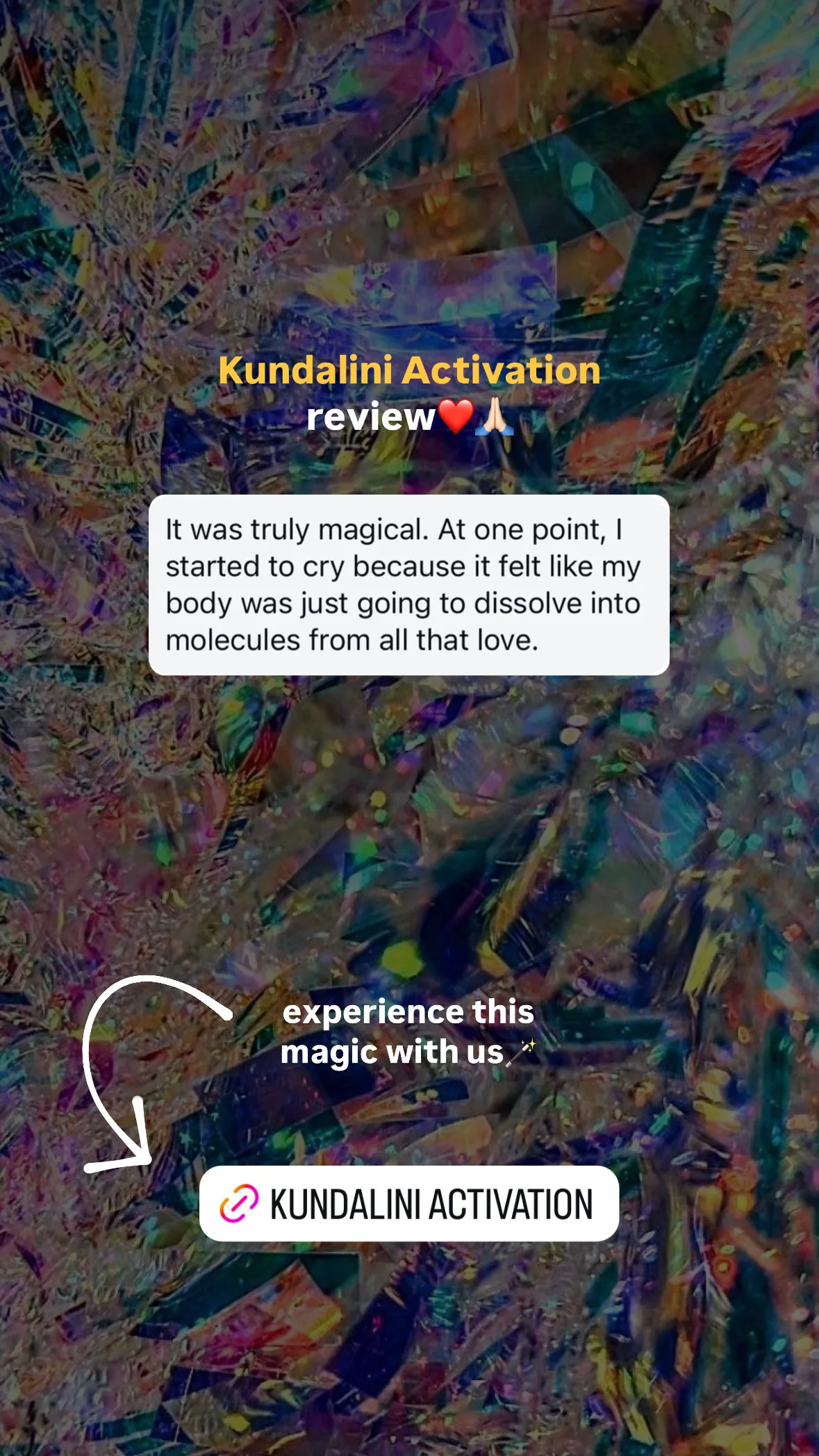Message from a Kundalini Activation participant, shared by Alina