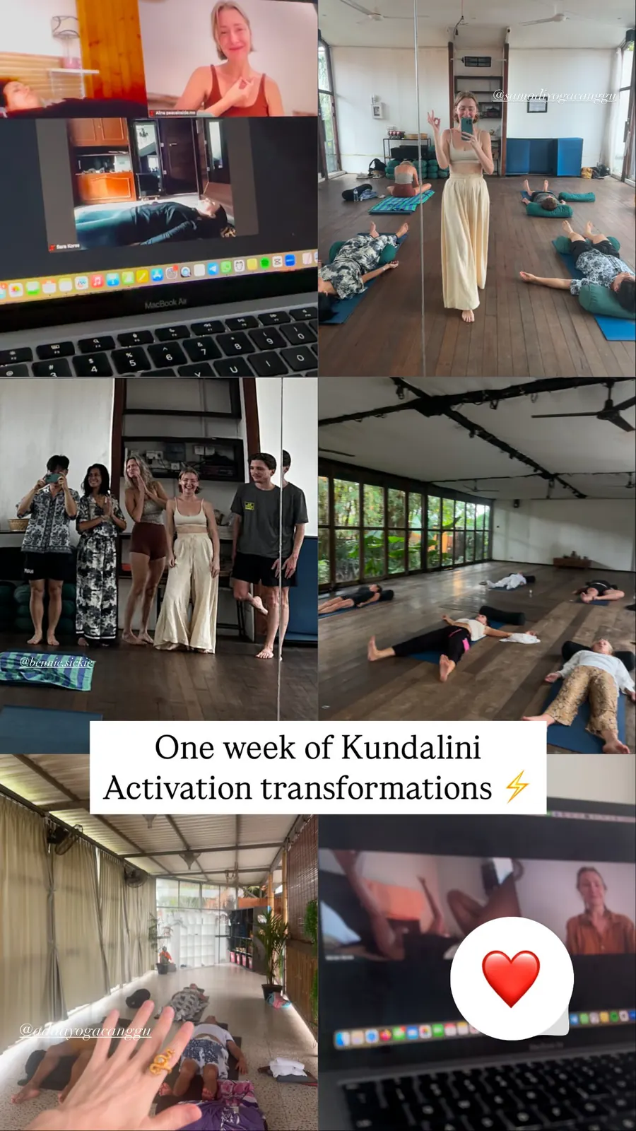 Message from a Kundalini Activation participant, shared by Alina
