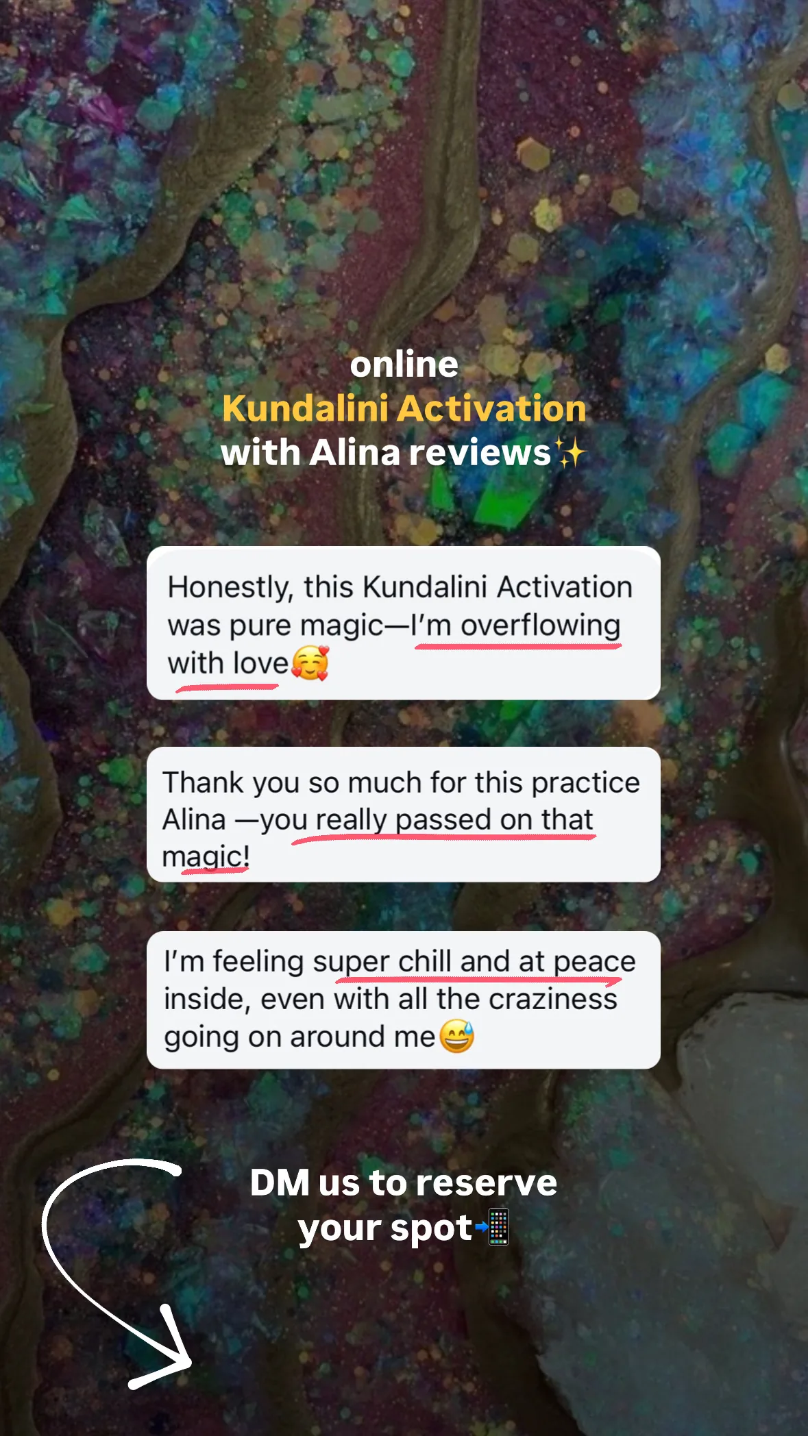 Message from a Kundalini Activation participant, shared by Alina