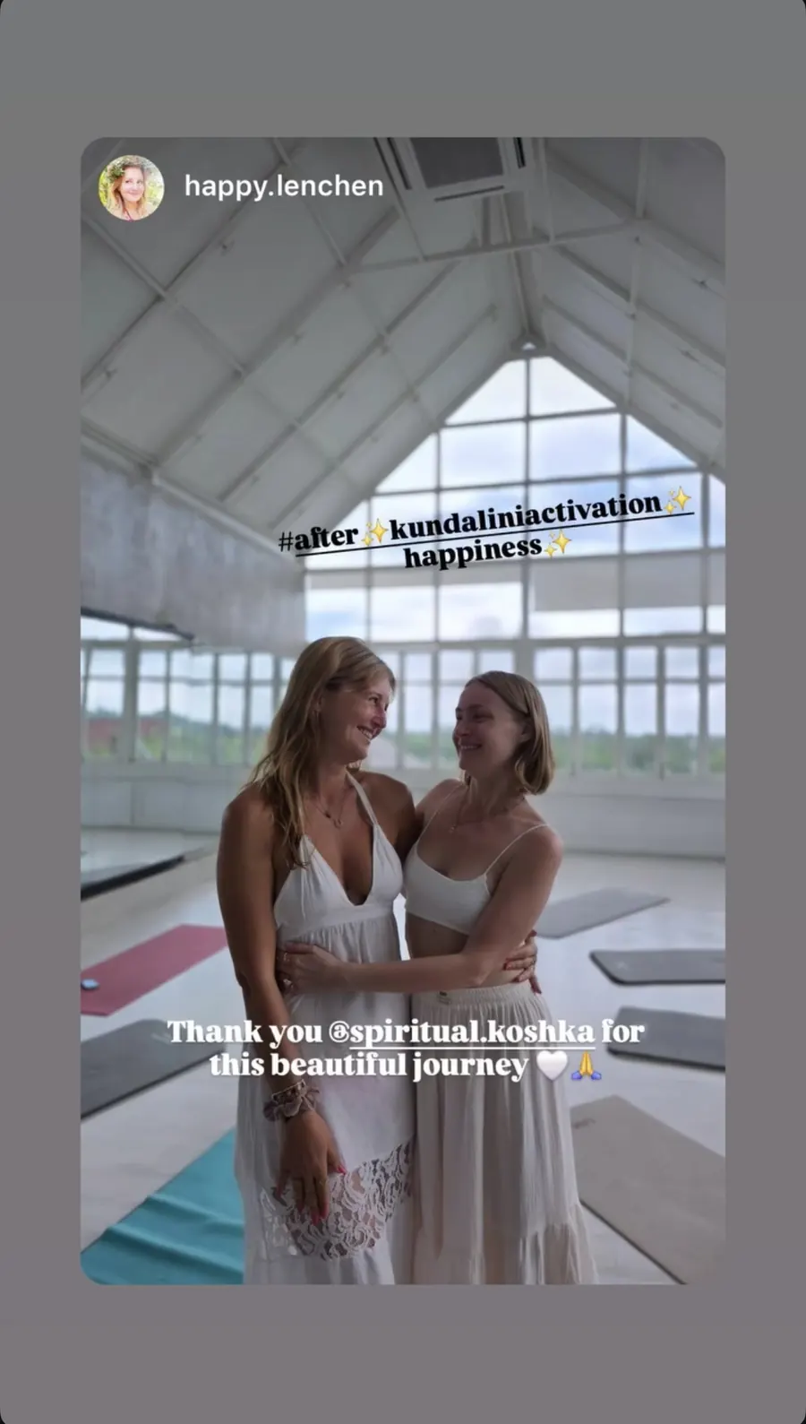 Message from a Kundalini Activation participant, shared by Alina