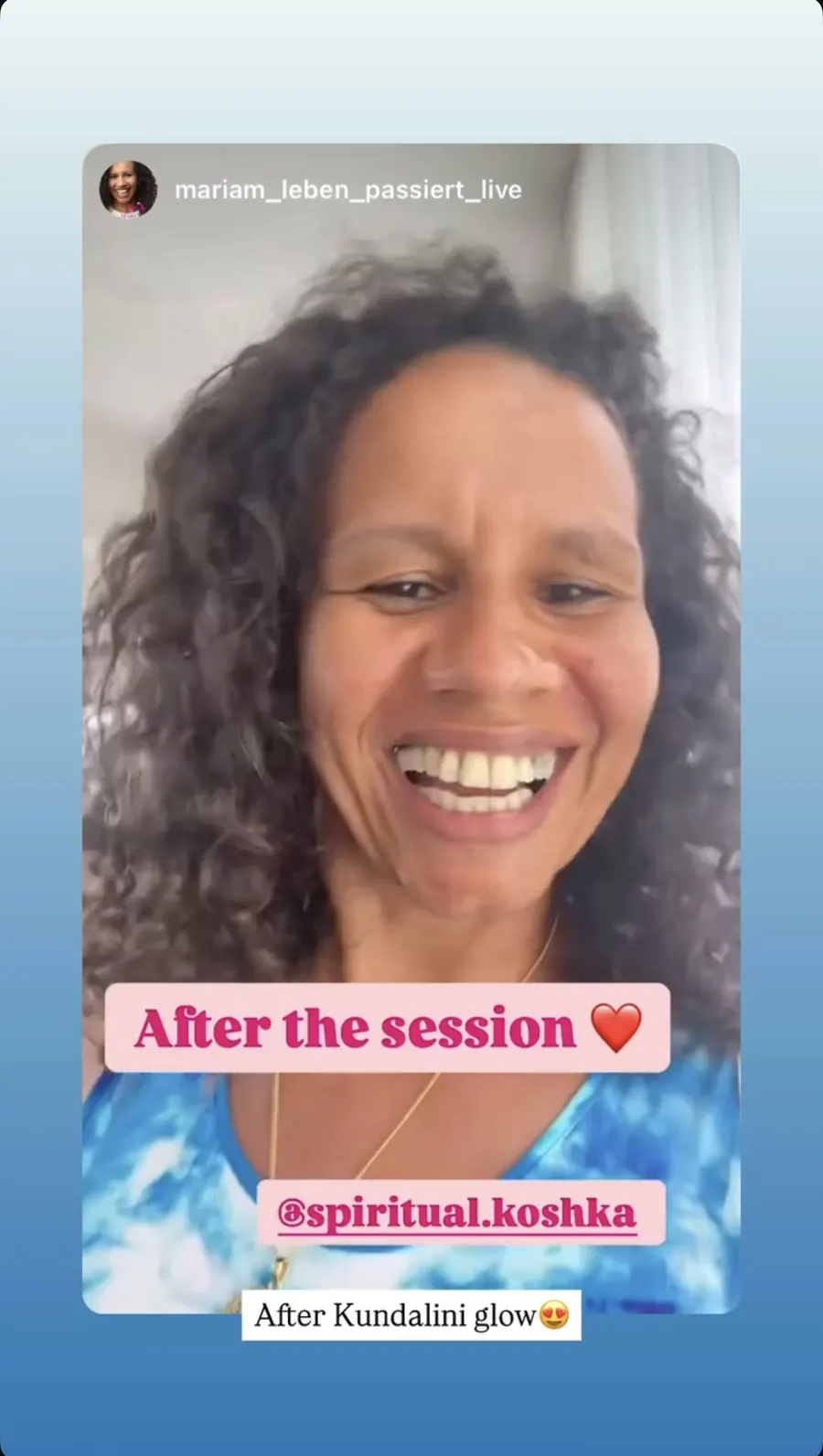 Message from a Kundalini Activation participant, shared by Alina