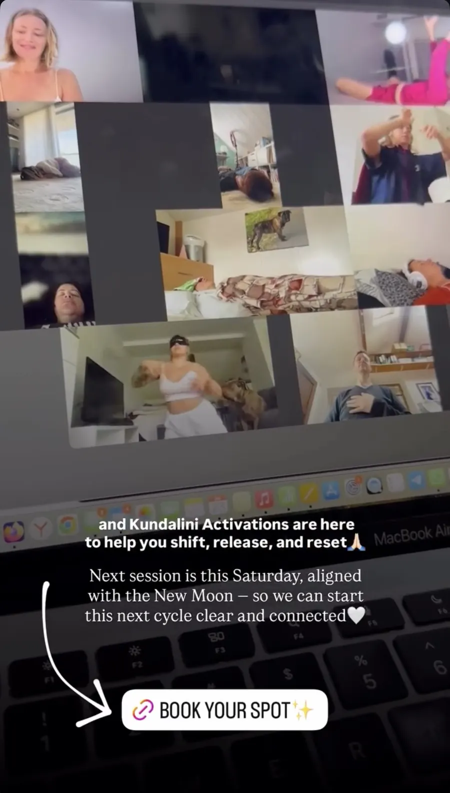 Message from a Kundalini Activation participant, shared by Alina