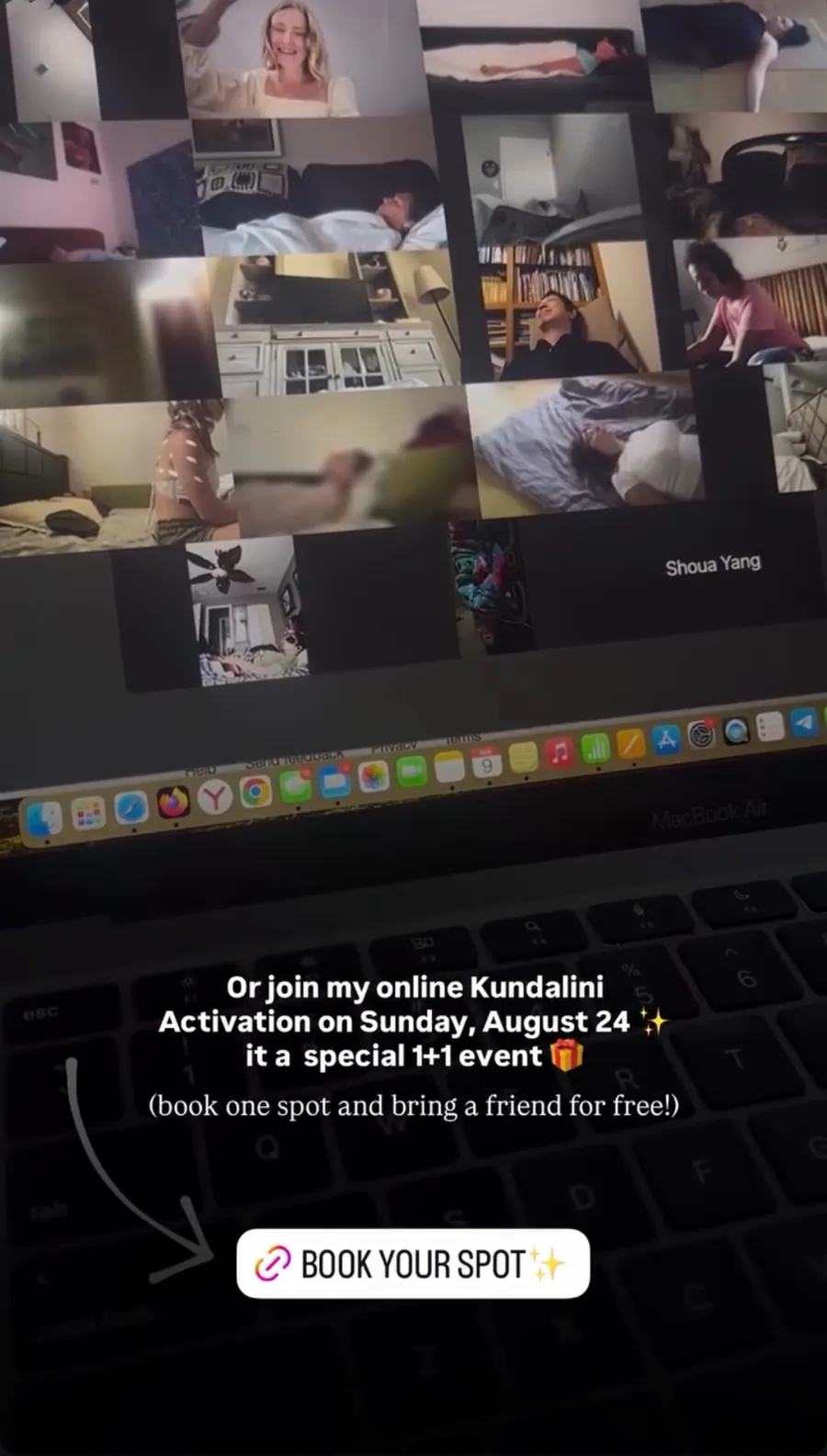 Message from a Kundalini Activation participant, shared by Alina