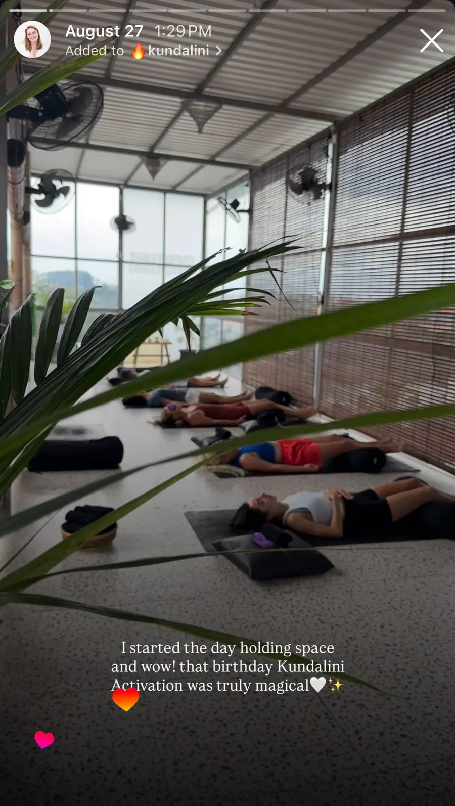 Message from a Kundalini Activation participant, shared by Alina