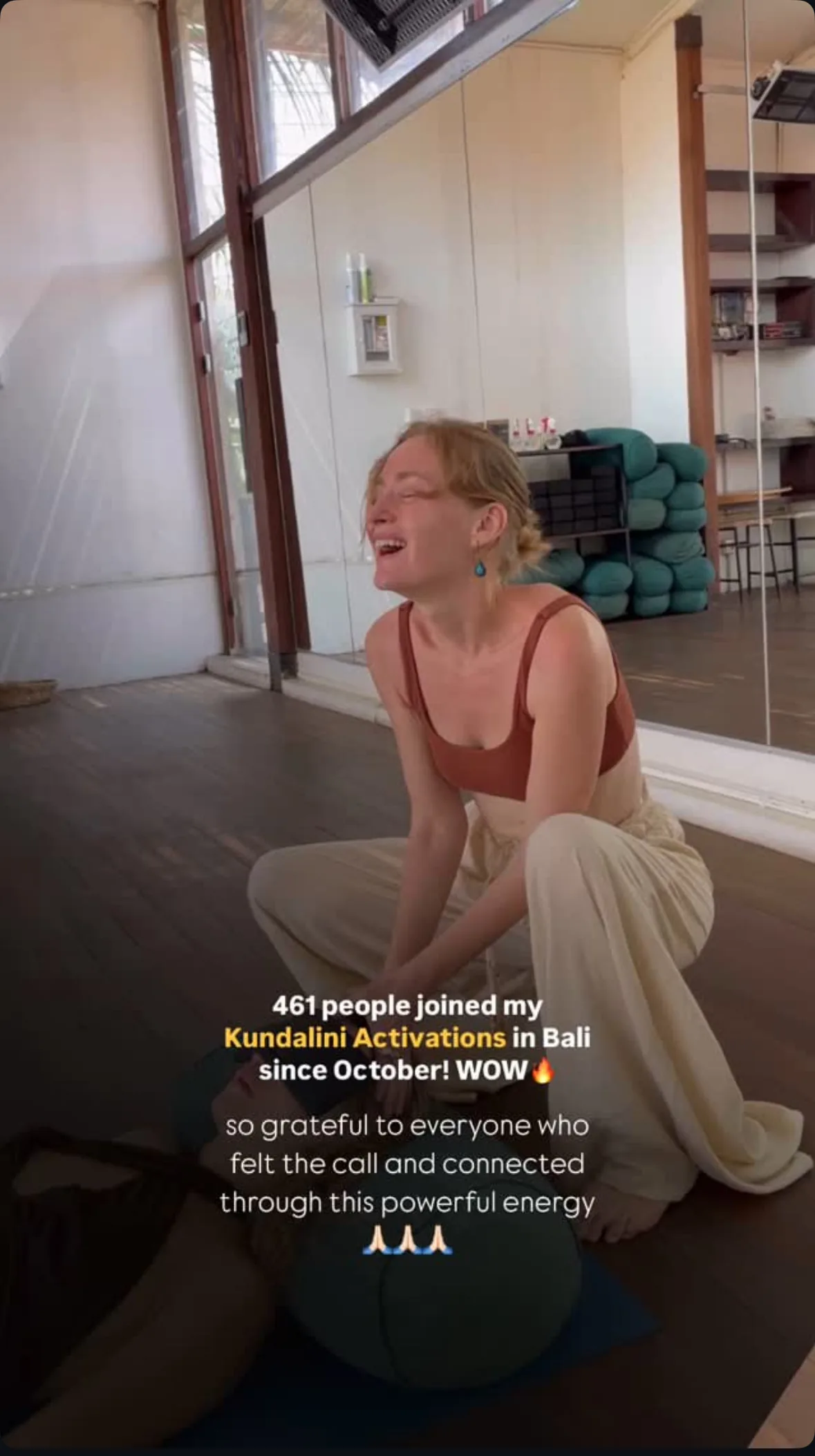 Message from a Kundalini Activation participant, shared by Alina