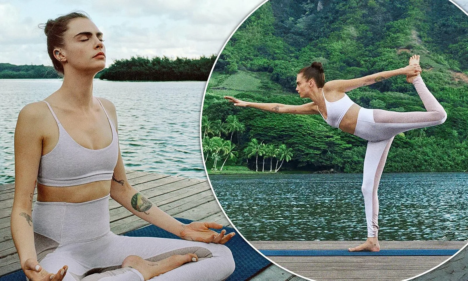  Cara Delevingne Yoga and meditation