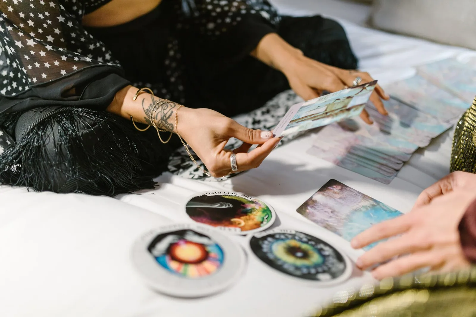 Another way to use tarot cards for mindfulness is through meditative practice. 